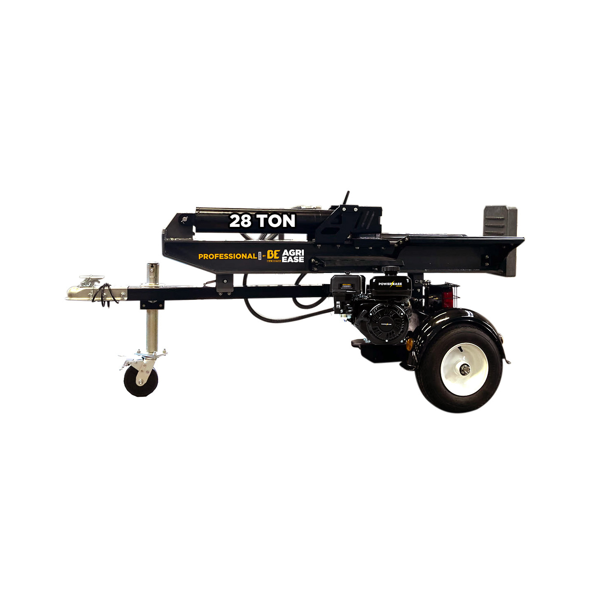 Braber, 28-Ton Professional Log Splitter with R225 Engine, Ram Force 28 Tons, Max. Log Diameter 24 in, Max. Log Length 22 in, Model# BE-LS28DR